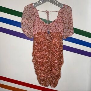 NEW Free People ruched floral dress size XS